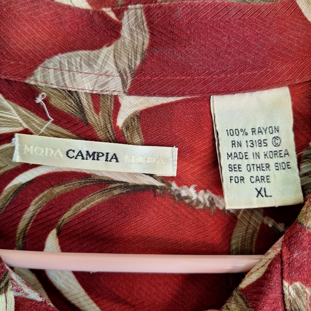 Vintage Campia Moda Floral Hawaiian Button-Up Shirt - Picture 3 of 11
